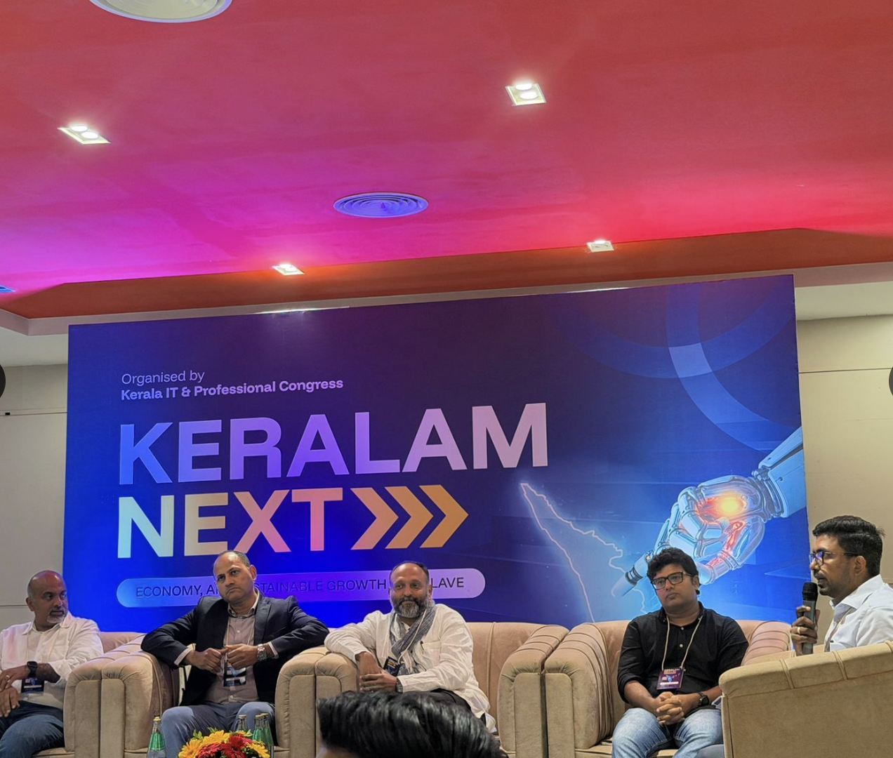 Panel discussion on stage at the Keralam Next conclave