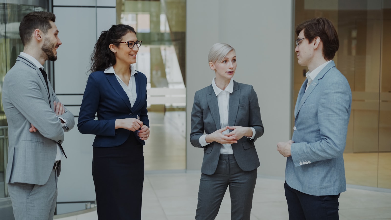 Business professionals in a modern office